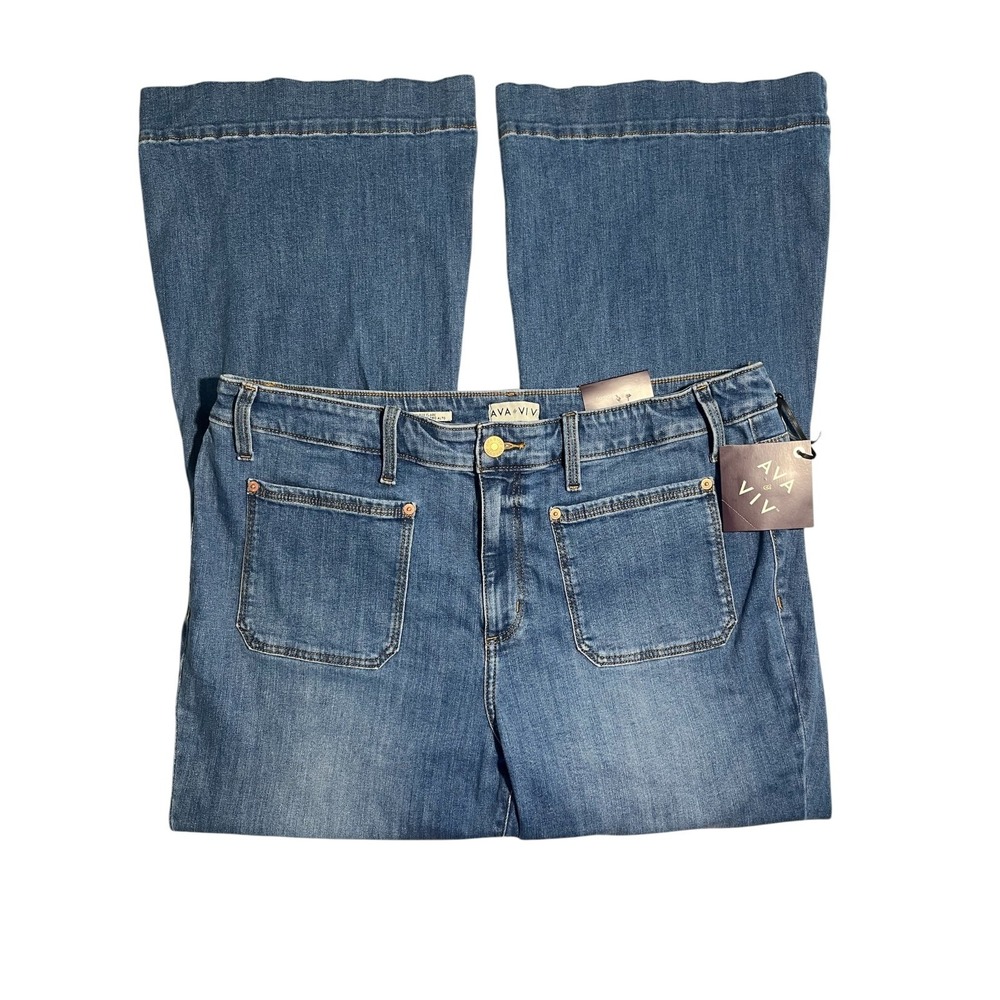 AVA‎ & VIV NWT Women's Flare High Rise Fitted Hip & Thigh Jeans Tummy Control 18